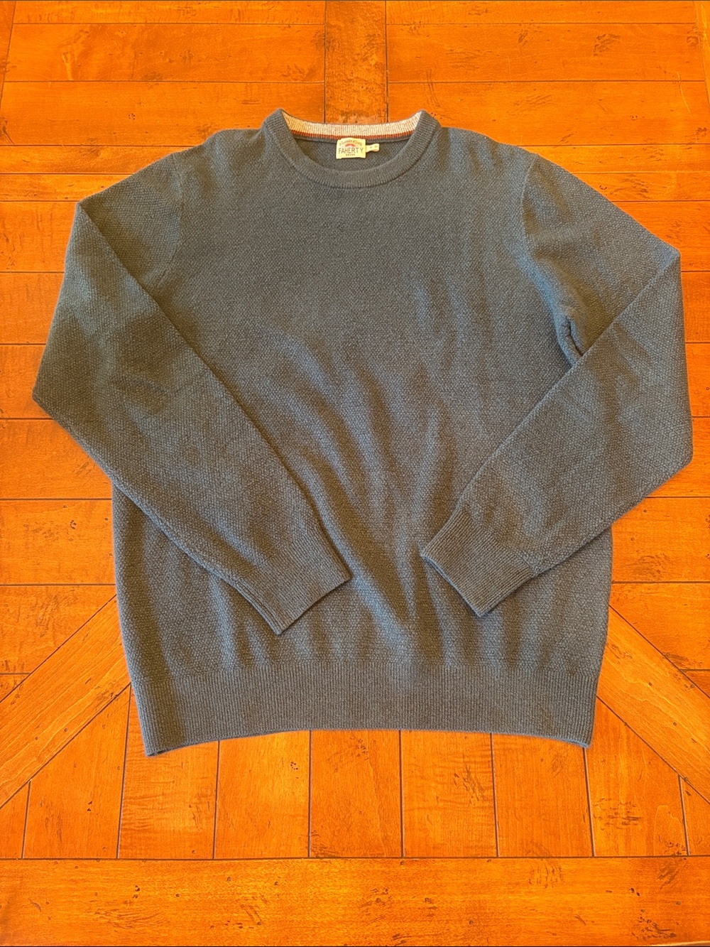 Faherty Men's Crewneck Sweater in Slate Blue